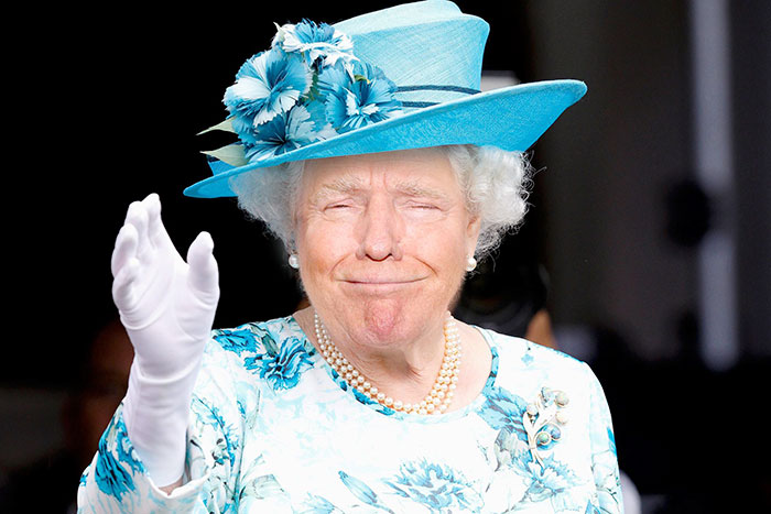 Как бы выглядел Дональд Трамп, будь он английской королевой? Фантазии фотошопера