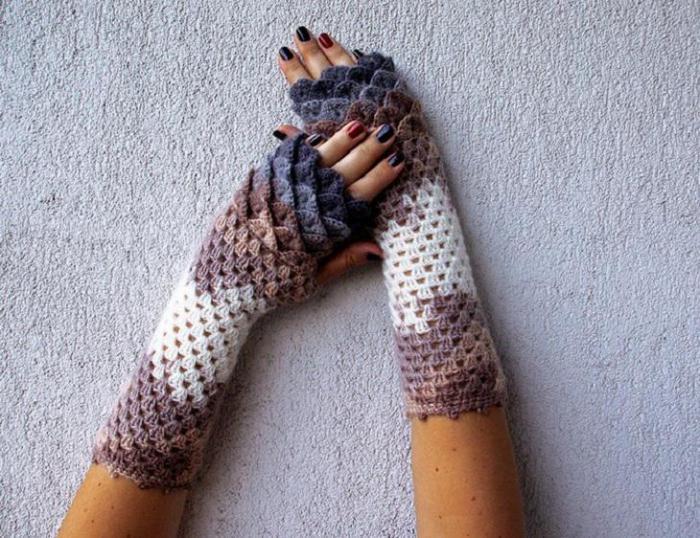 перчатки вязаные зима