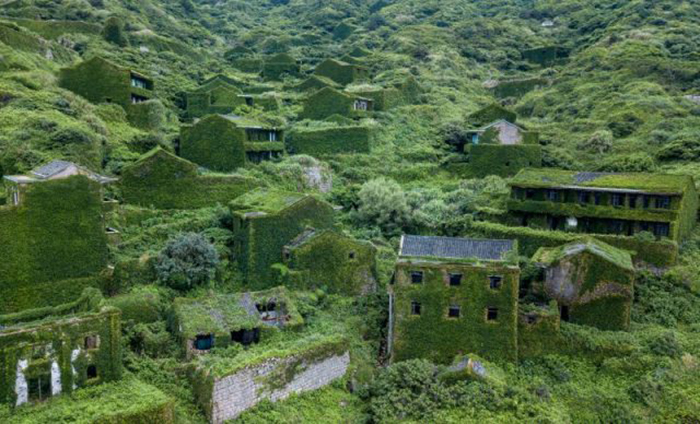 Призрачная деревня в Китае, покрытая растениями (фото)