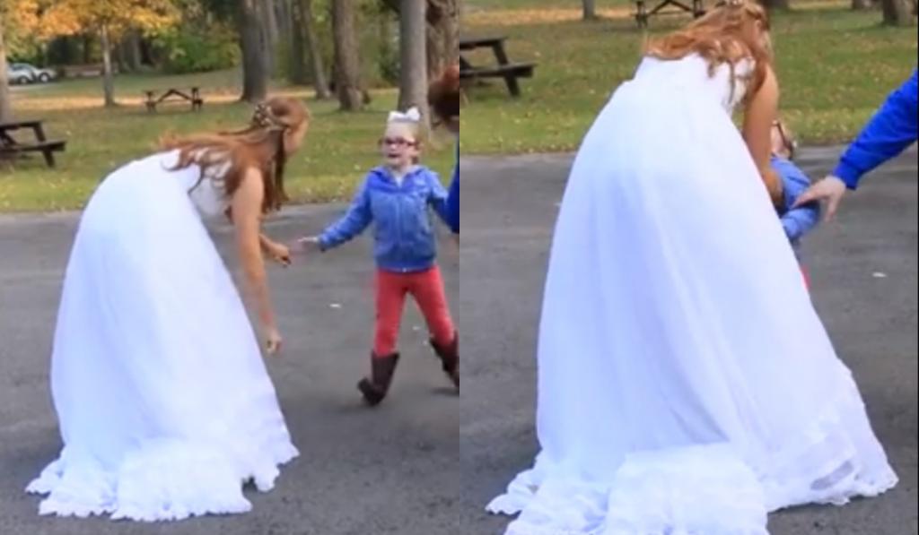 Маленькая девочка приняла невесту за Золушку. Новобрачная решила подыграть малышке