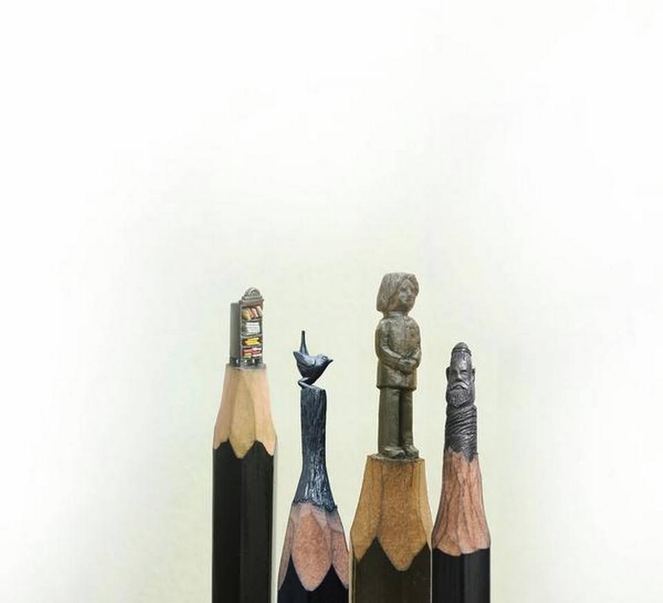 Филигранная работа: художник создает миниатюры на кончике карандаша