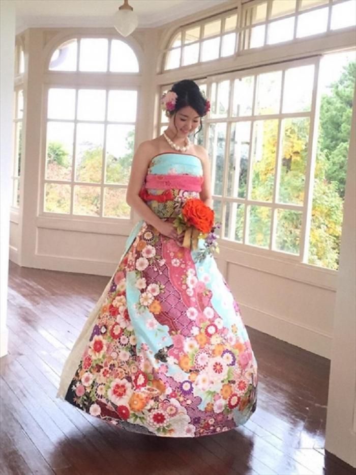 свадьба кимоно платье