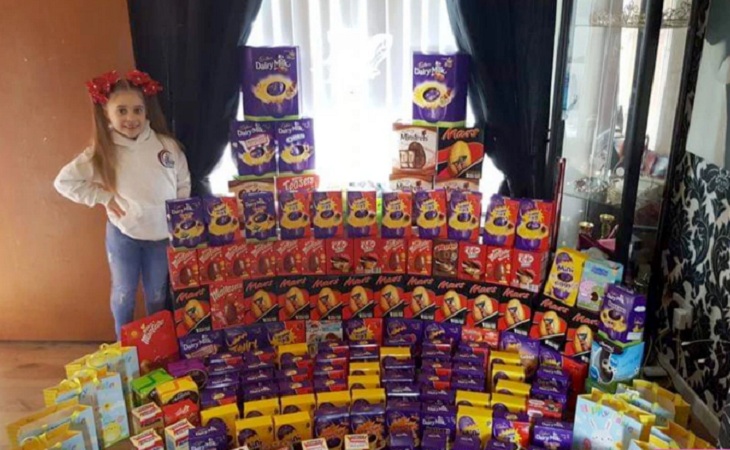 9-летняя школьница хотела, чтобы Пасху праздновали и дети в больницах. Поэтому она собрала для них свыше 1000 шоколадных яиц