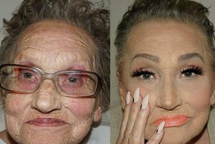 80-летняя бабуля стала моделью для своей внучки-визажиста. Теперь она гламурная красотка (фото)