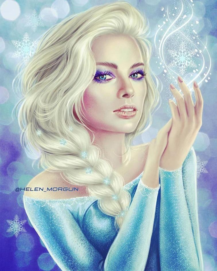 Российская художница нарисовала звезд в виде Принцесс Диснея