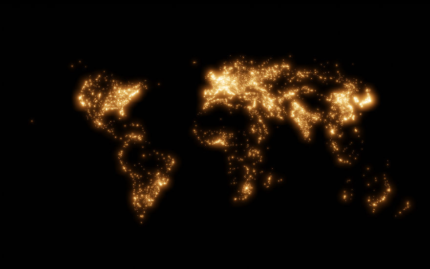 Художник создал серию географических карт, которые показывают, как тесен наш мир и как мы все связаны с помощью аэролиний и ЖД-сообщений