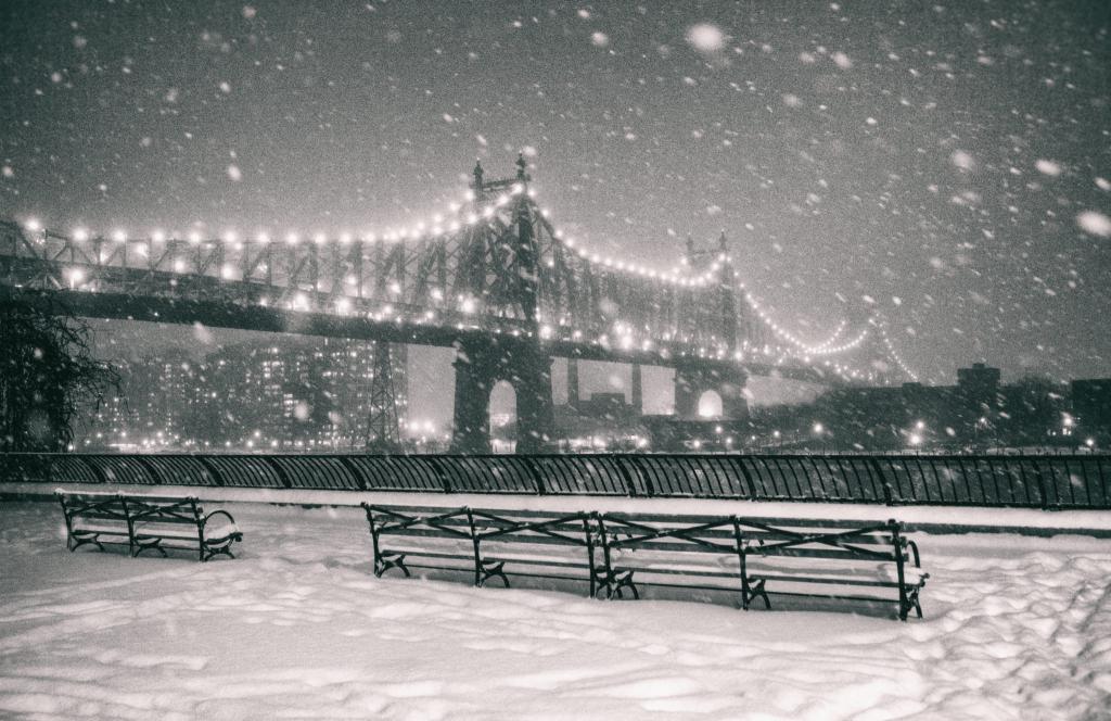 Снегопад в нью-йорке