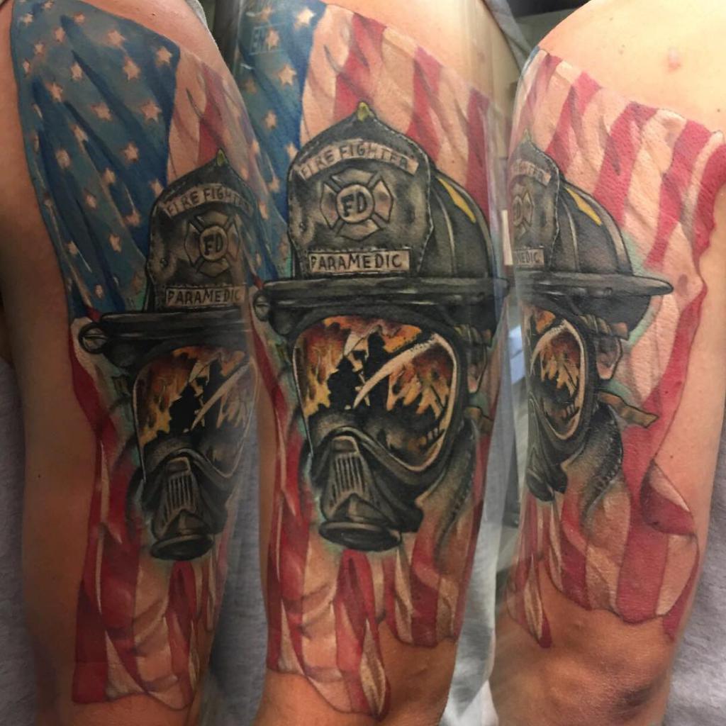 Варианты татуировок на пожарную тему