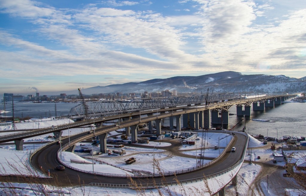 Строительство моста в г.Красноярске