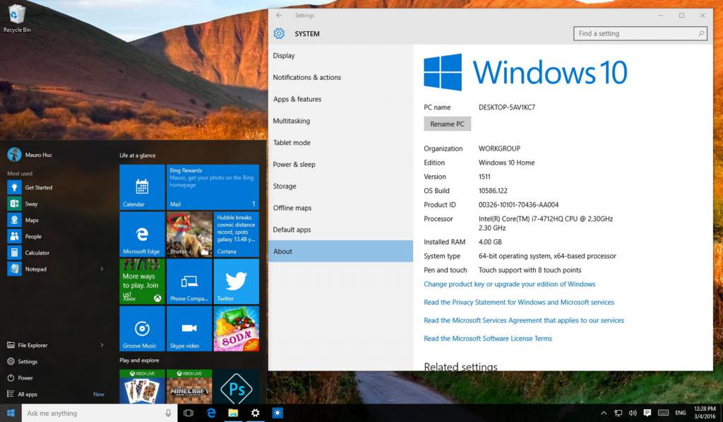 Проверка битности в Windows 10