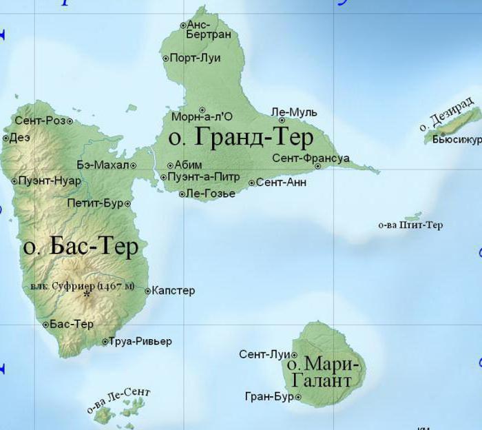 гваделупа на карте