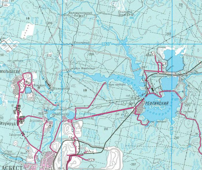 рефтинское водохранилище карта