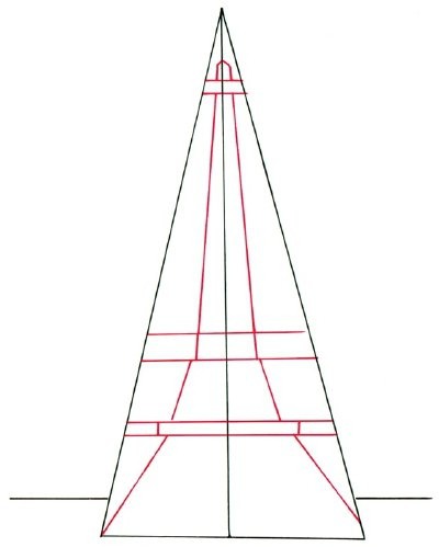 как нарисовать Эйфелеву башню карандашом