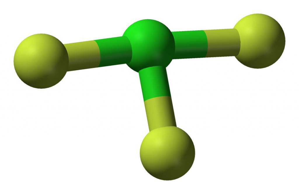 Трифторид хлора: строение