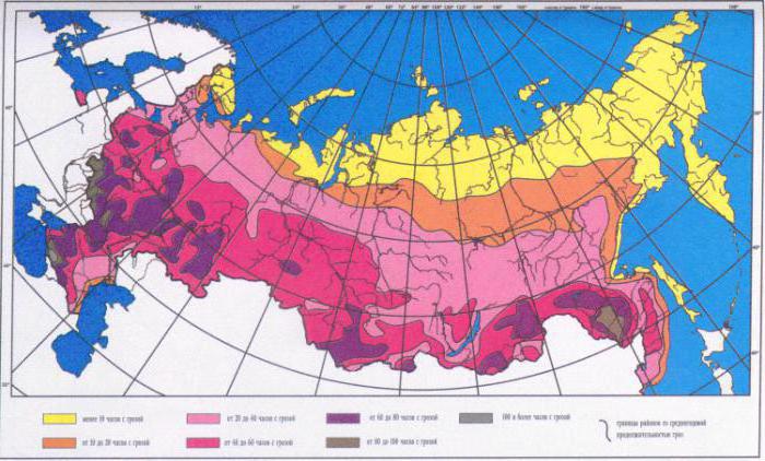 климатическая карта России 