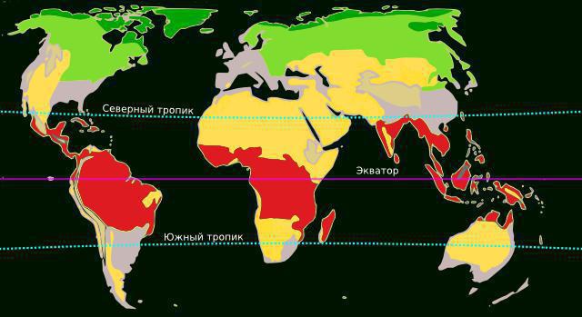 карта климатических поясов