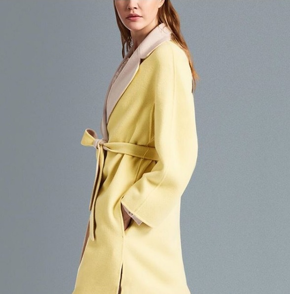 MaxMara двустороннее светло-желтое пальто