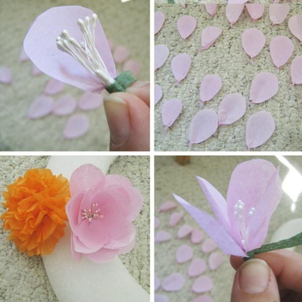 изготовление бумажных цветов
