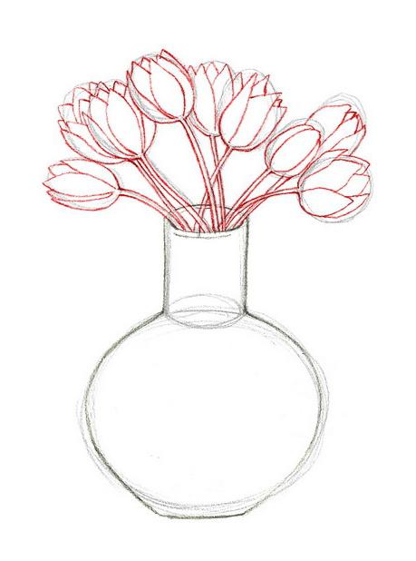 Как нарисовать вазу для цветов поэтапно