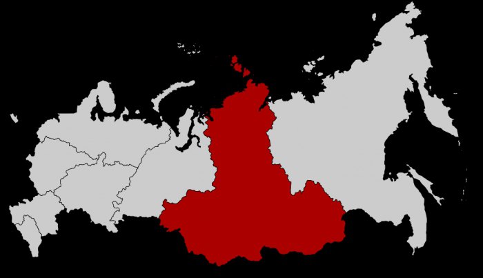 сибирский федеральный округ на карте