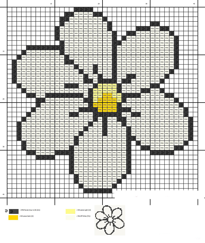 Схема для вышивания крестиком - большой цветок ромашки