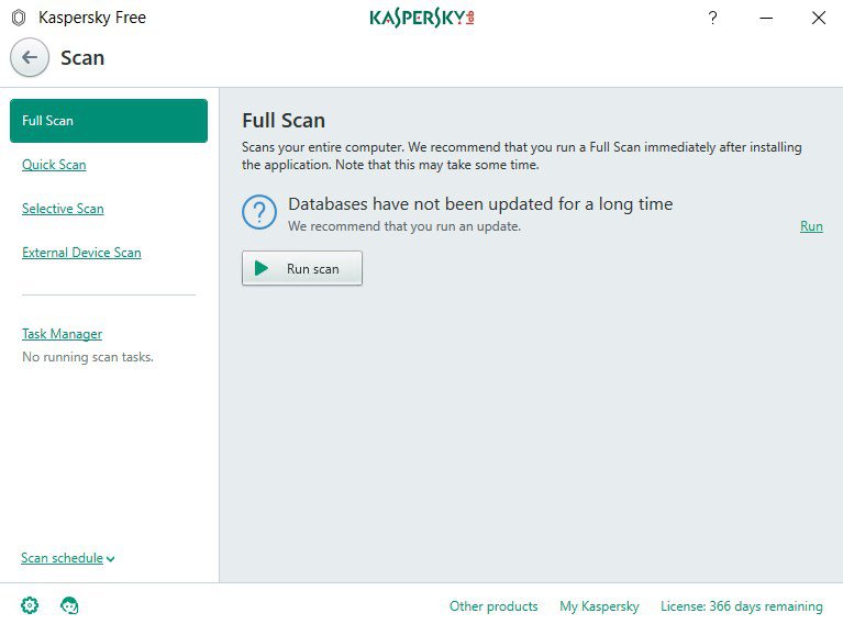 утилита Kaspersky Free