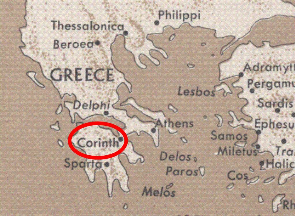 Древний Коринф на карте