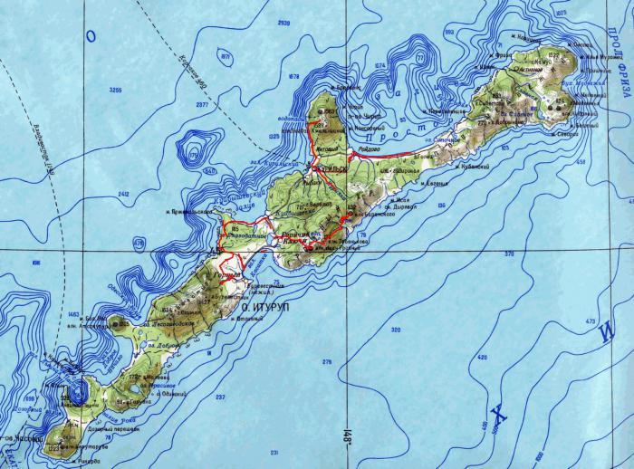 карта острова итуруп