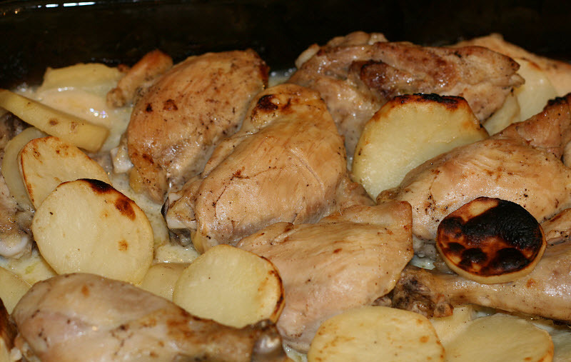 картофель запеченный с мясом