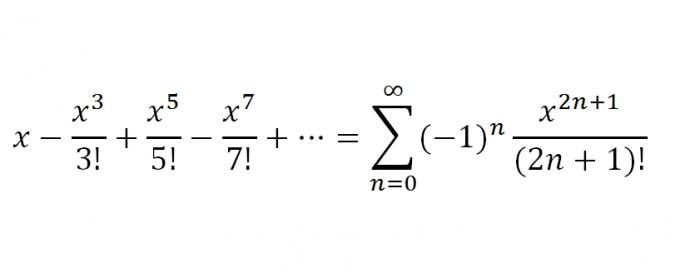Ряд для ф-ии f(x)=sin x