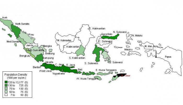 плотность населения Индонезии