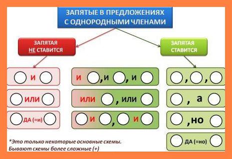 однородные члены примеры 