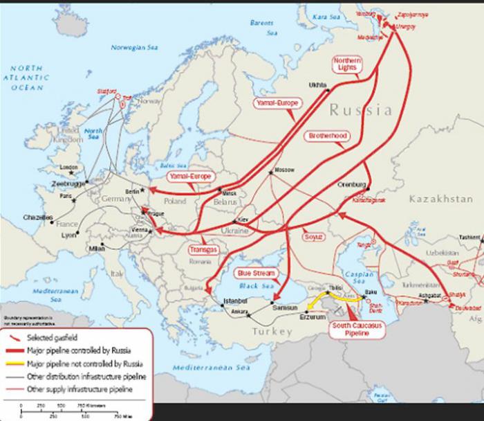 схема газопровода через украину