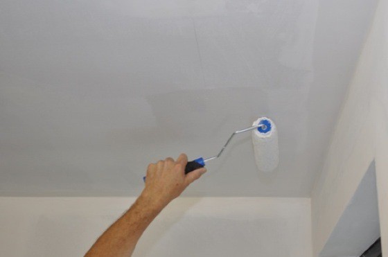 как правильно наносить водоэмульсионку на потолок 