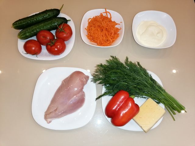 салат карусель с корейской морковью