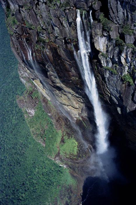 высота падения водопада анхель 