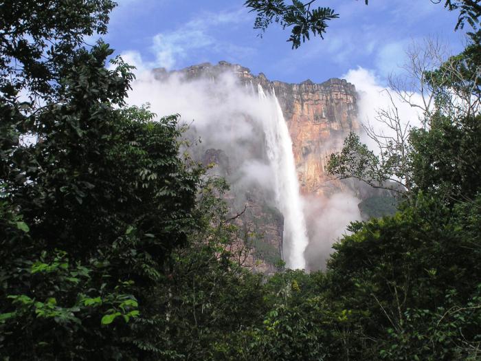 высота водопада анхель