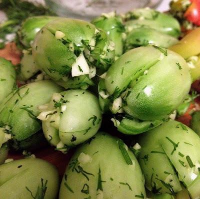  квашеные зеленые помидоры фаршированные без рассола 