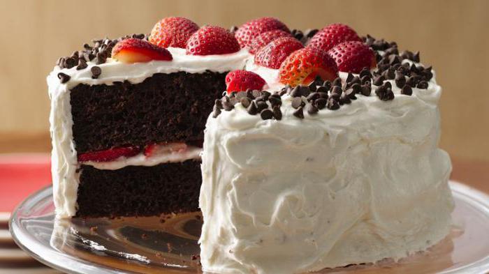 шоколадный торт украшенный клубникой