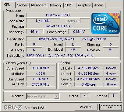 процессор intel core i5 760 характеристики