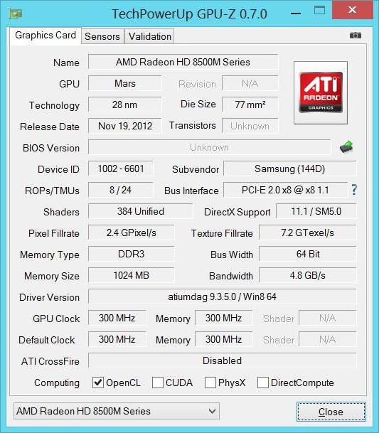 radeon hd 8570 характеристики