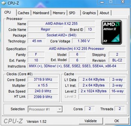 AMD Athlon TM II X2 255