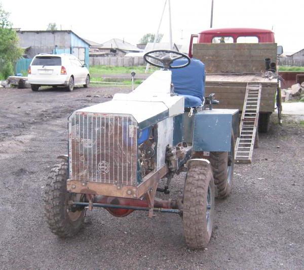 самодельный трактор с ломающейся рамой 