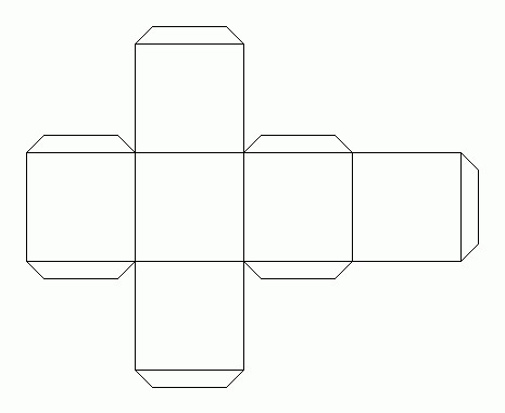 куб из бумаги схема