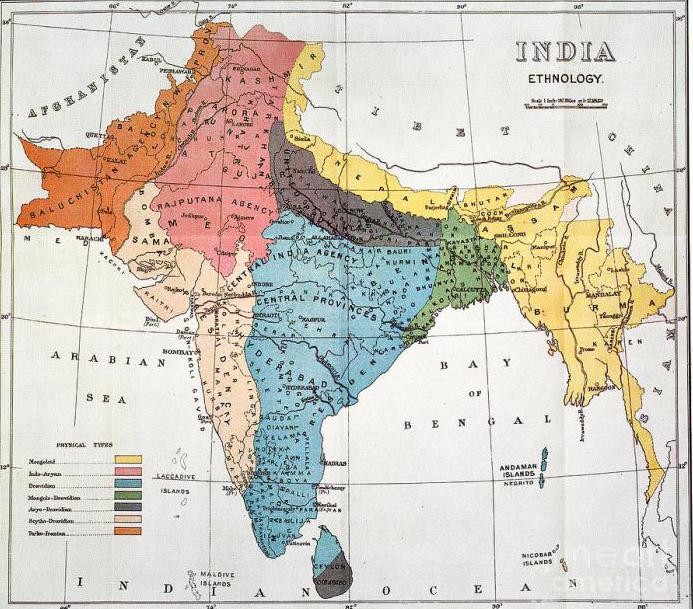 индия в 19 веке карта
