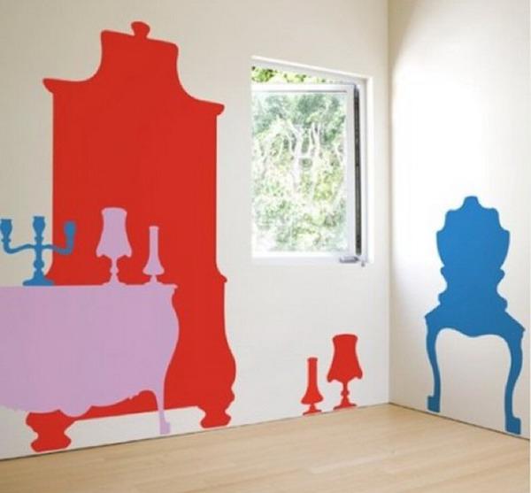 рисунки на стенах детской комнаты