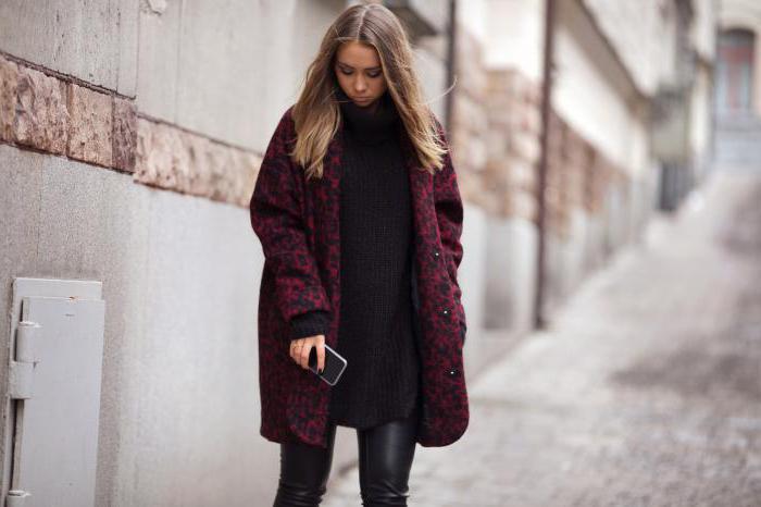 пальто бордового цвета с чем носить