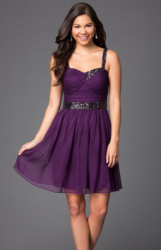 Короткие фиолетовые платья