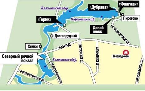 клязьминское водохранилище карта