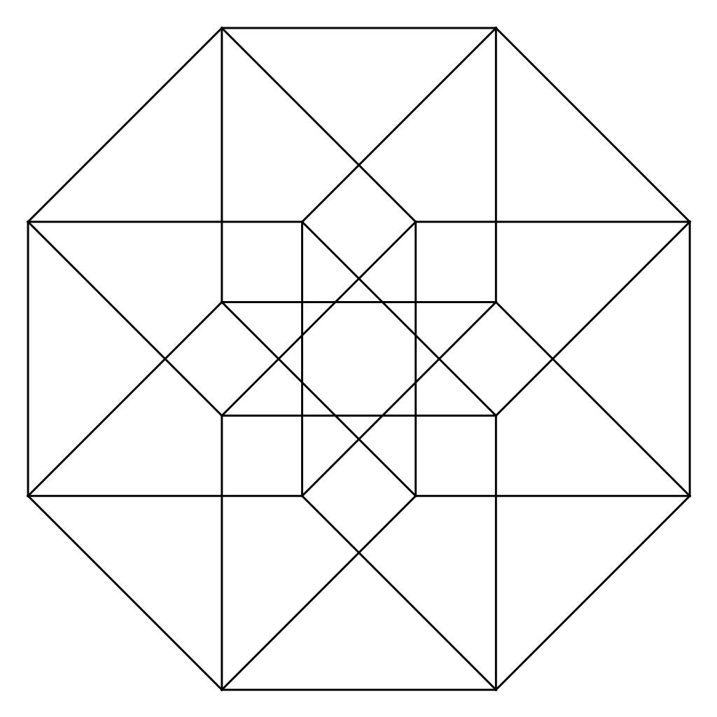 Проекция четырехмерного куба на плоскость